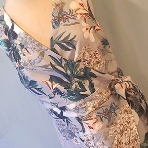 A.B.S. collection sleeveless dress gray w/ flowers sz6 NWOT